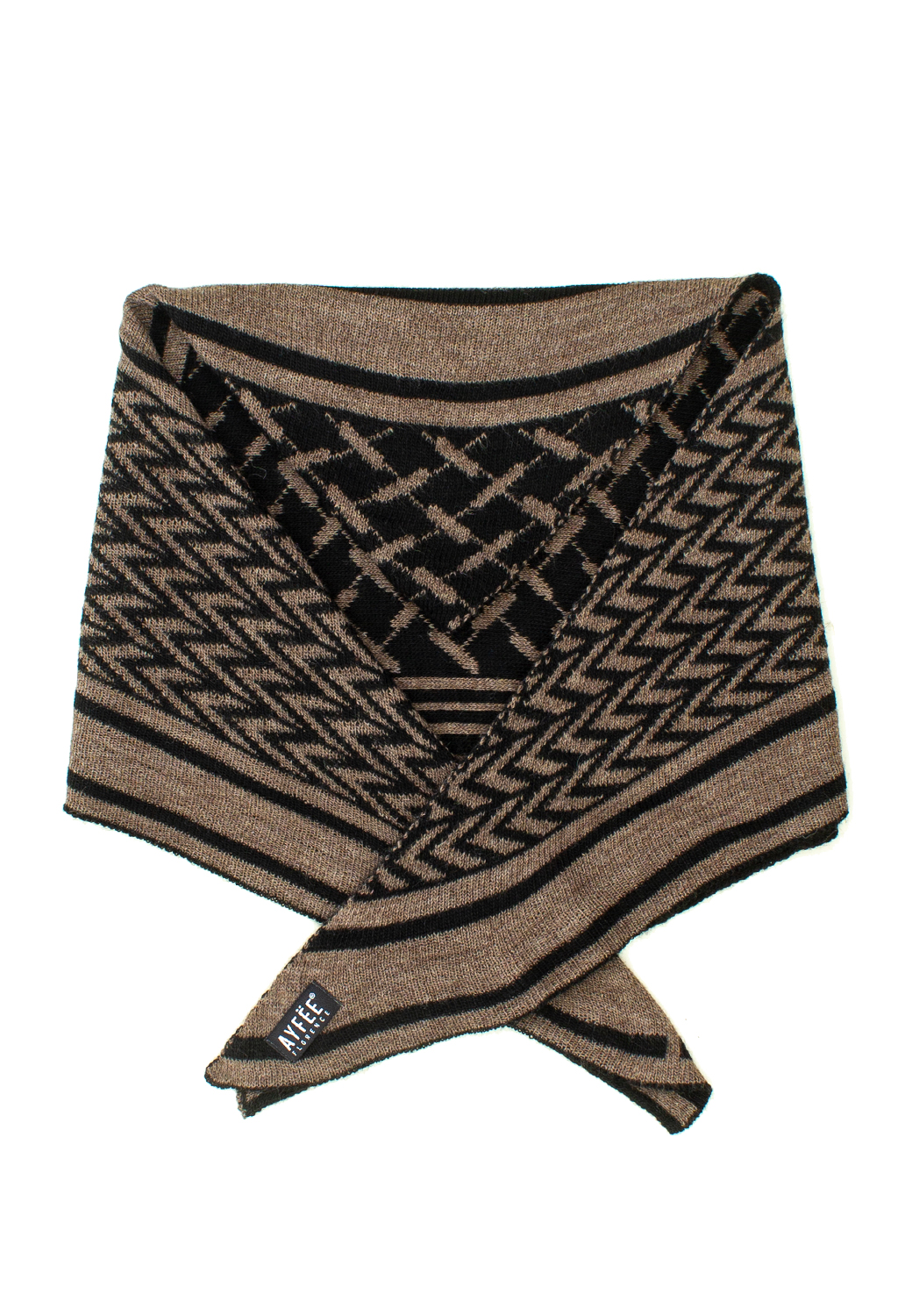 STOLA JACQUARD GEOMETRIC, 80%PC 5%VI 10%WO 5%WP, MADE IN ITALY              